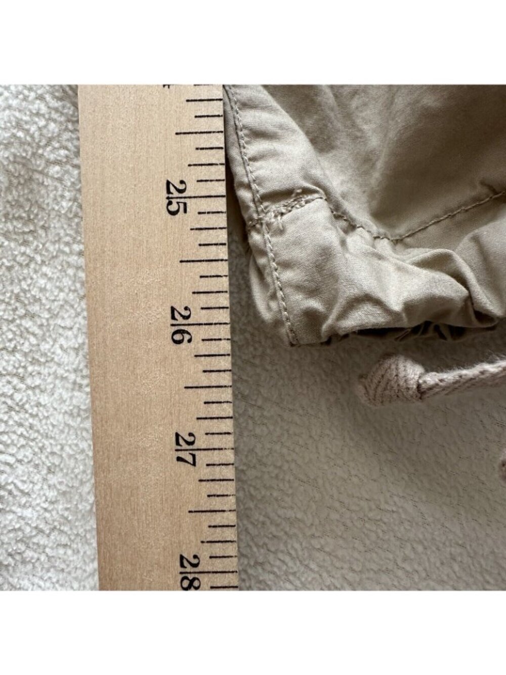 Khaki Cargo Pants Drawstring Waist Elastic Cuffs Adj Fit 5 Pockets Size Small - Picture 7 of 7